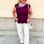 Kickoff Classic Sleeveless Top in Garnet - The Pink Pineapple 850