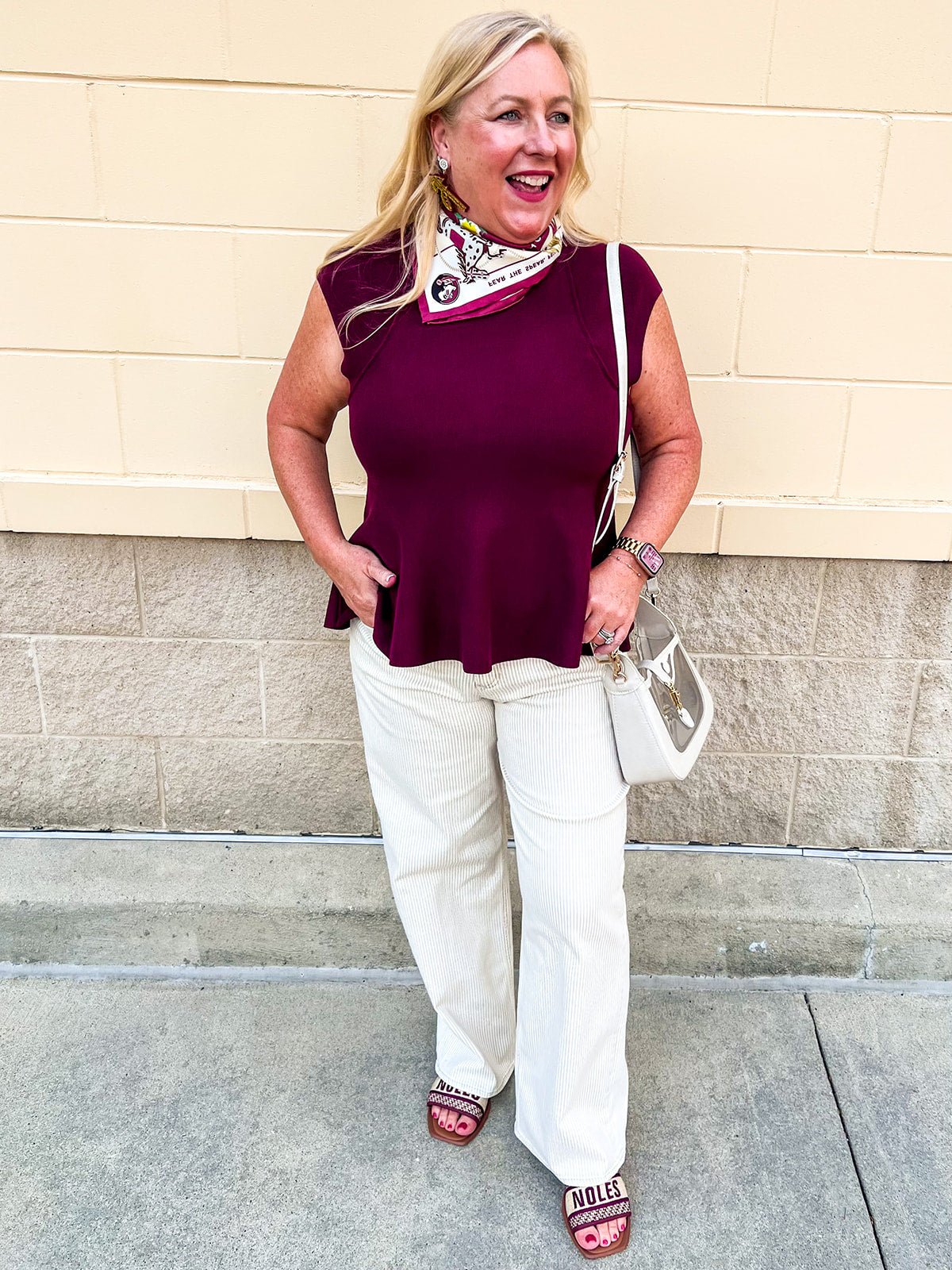 Kickoff Classic Sleeveless Top in Garnet - The Pink Pineapple 850
