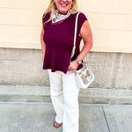 Kickoff Classic Sleeveless Top in Garnet - The Pink Pineapple 850