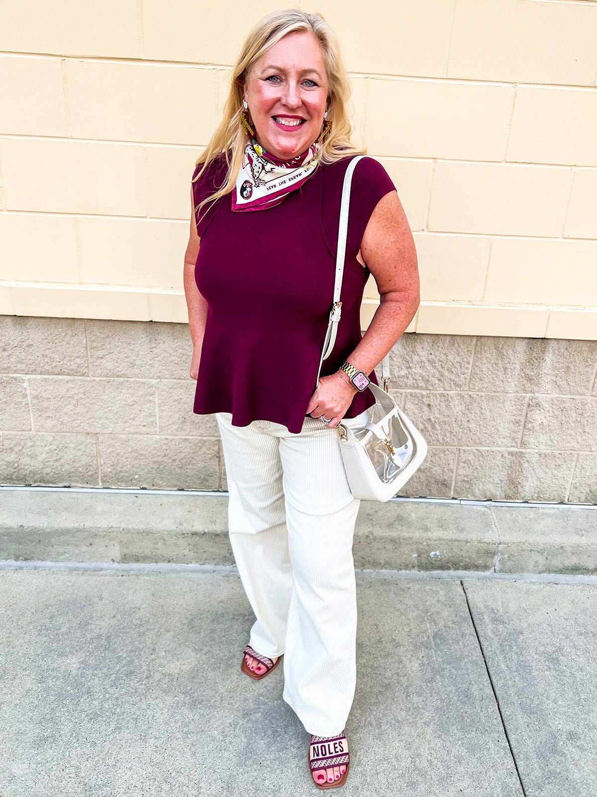 Kickoff Classic Sleeveless Top in Garnet - The Pink Pineapple 850