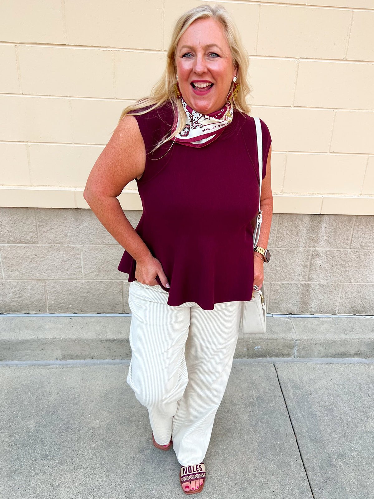 Kickoff Classic Sleeveless Top in Garnet - The Pink Pineapple 850