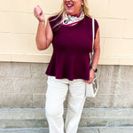 Kickoff Classic Sleeveless Top in Garnet - The Pink Pineapple 850