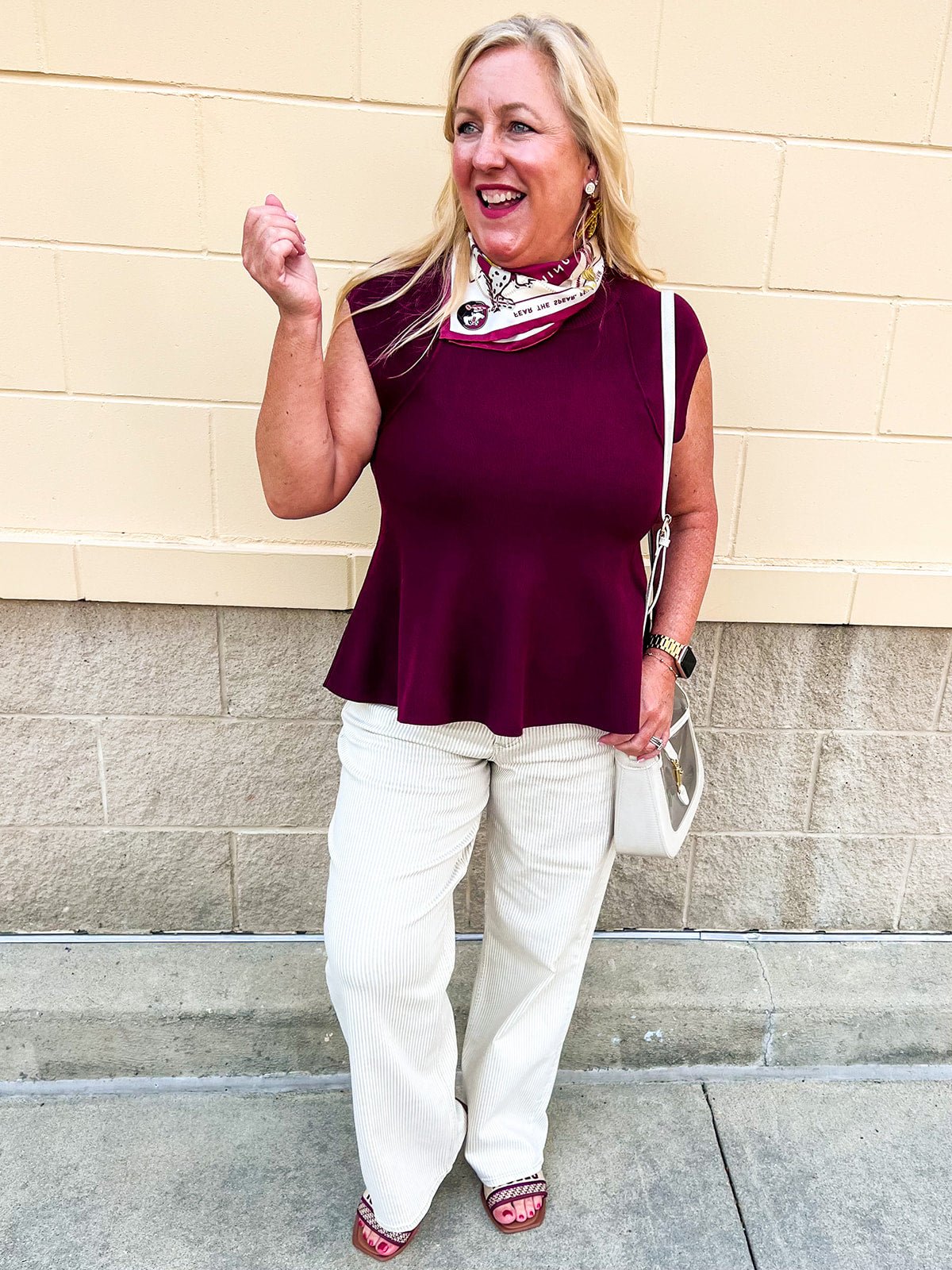 Kickoff Classic Sleeveless Top in Garnet - The Pink Pineapple 850