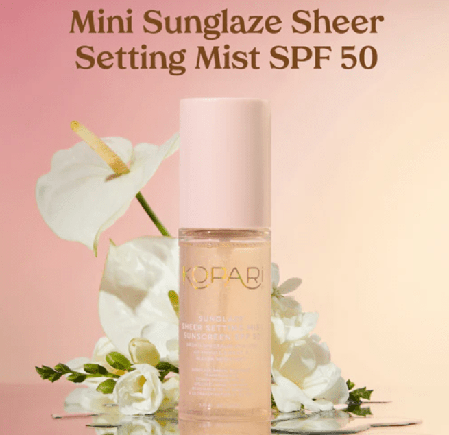 [Kopari] Sunglaze Sheer Setting Mist Sunscreen SPF 50 – Travel Size (40 mL) - The Pink Pineapple 850
