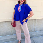 [Kut from the Kloth] Charlotte Stripe Wide Straight Leg in Red/Ivory - The Pink Pineapple 850