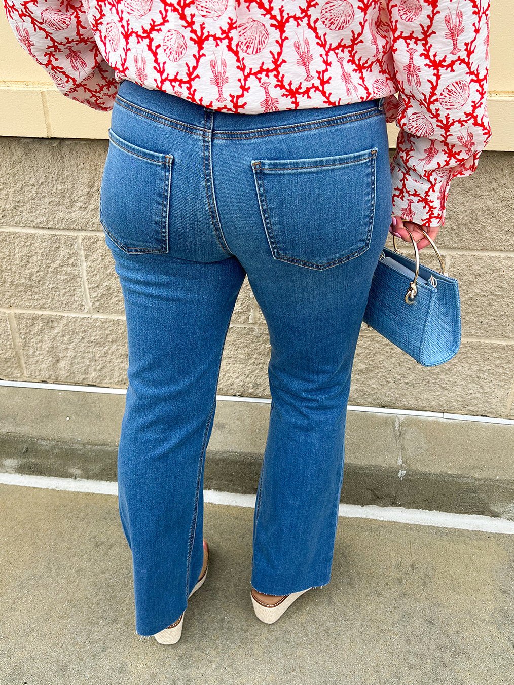 [Kut from the Kloth] Kelsey High Rise Ankle Flare in Sentiment - The Pink Pineapple 850