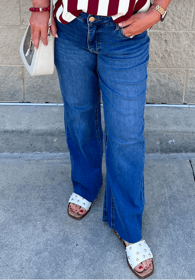 [Kut from the Kloth] Kelsey High Rise Ankle Flare in Sentiment - The Pink Pineapple 850