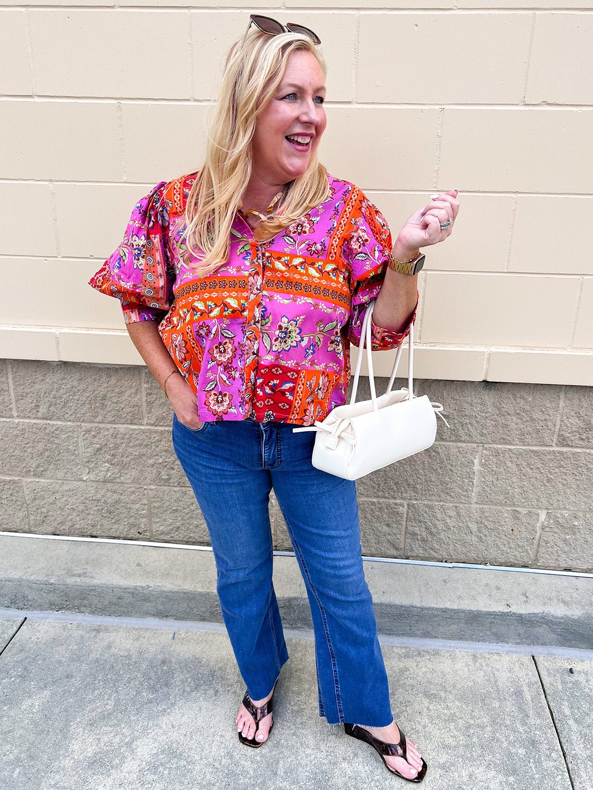 [Kut from the Kloth] Kelsey High Rise Ankle Flare in Sentiment - The Pink Pineapple 850