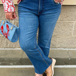 [Kut from the Kloth] Kelsey High Rise Ankle Flare in Sentiment - The Pink Pineapple 850