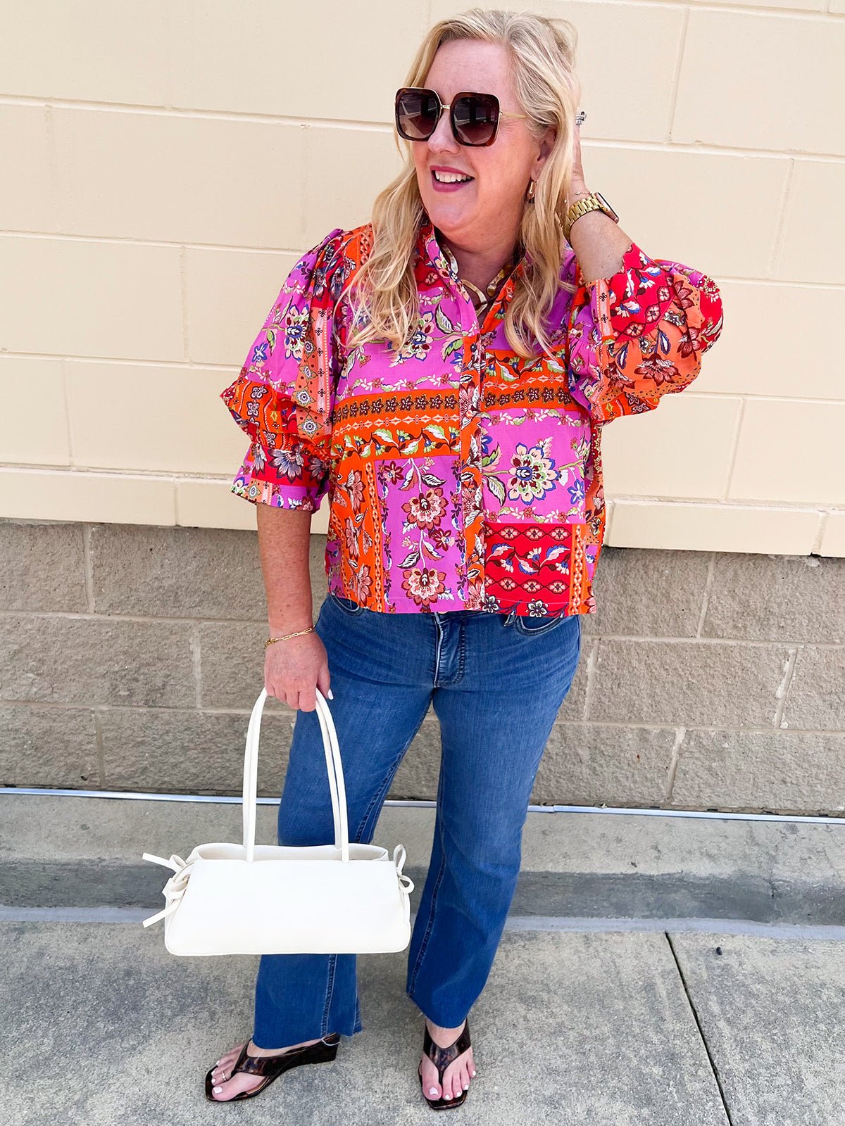 [Kut from the Kloth] Kelsey High Rise Ankle Flare in Sentiment - The Pink Pineapple 850
