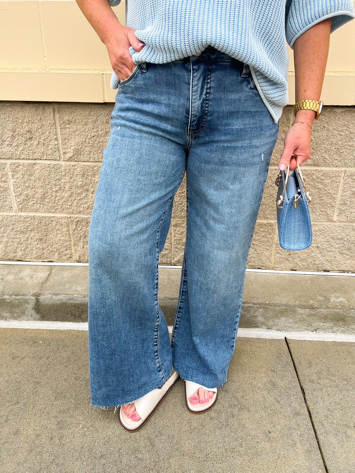 [Kut from the Kloth] Meg High Rise Wide Leg in Regent - The Pink Pineapple 850