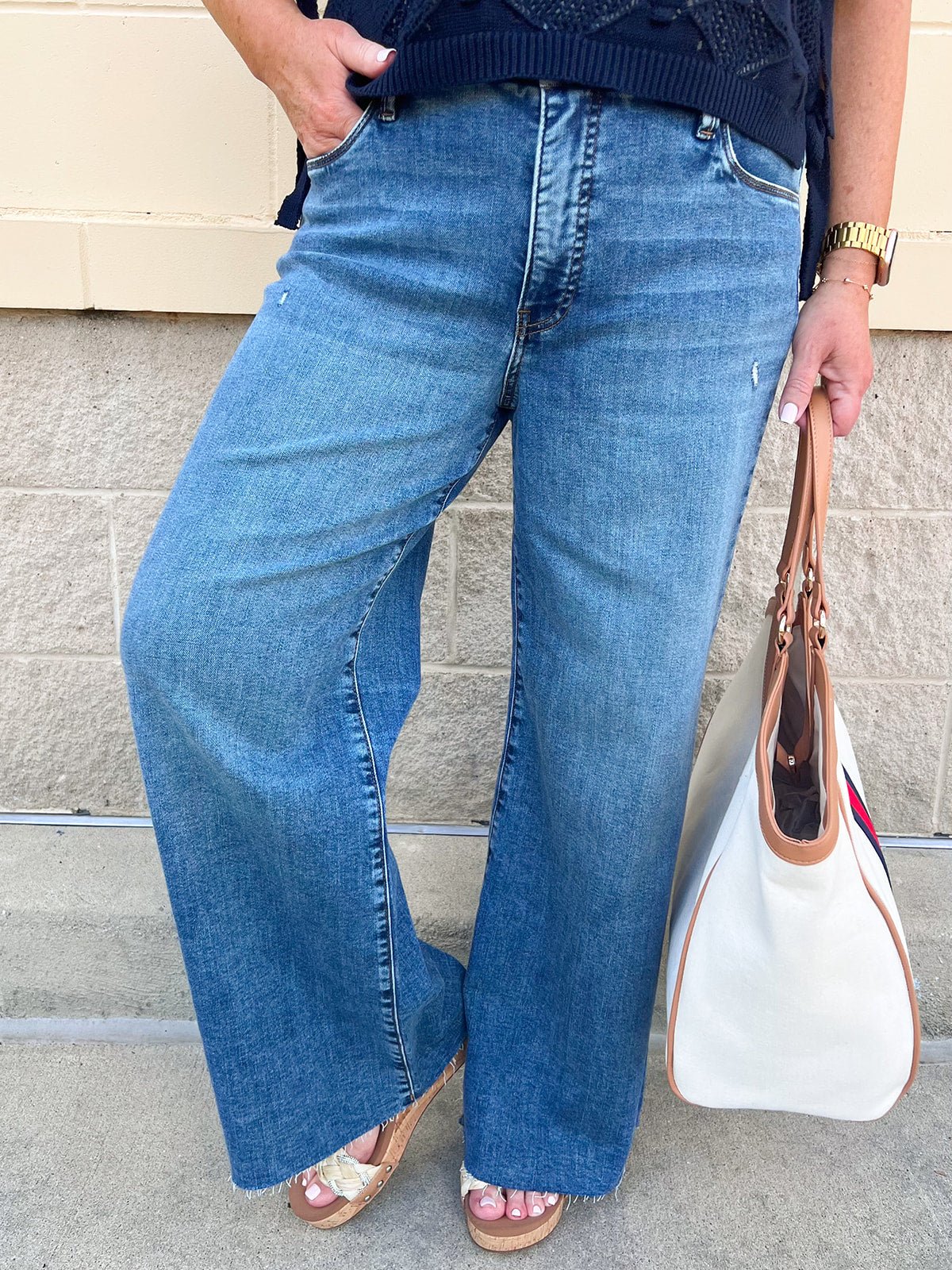 [Kut from the Kloth] Meg High Rise Wide Leg in Regent - The Pink Pineapple 850