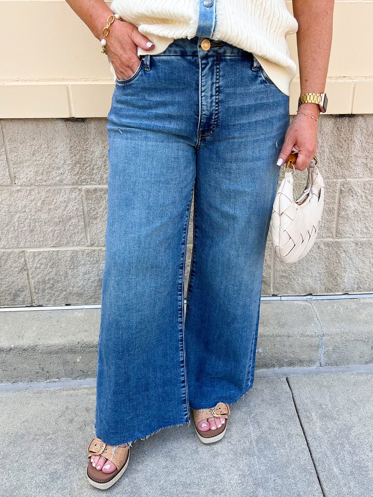 [Kut from the Kloth] Meg High Rise Wide Leg in Regent - The Pink Pineapple 850