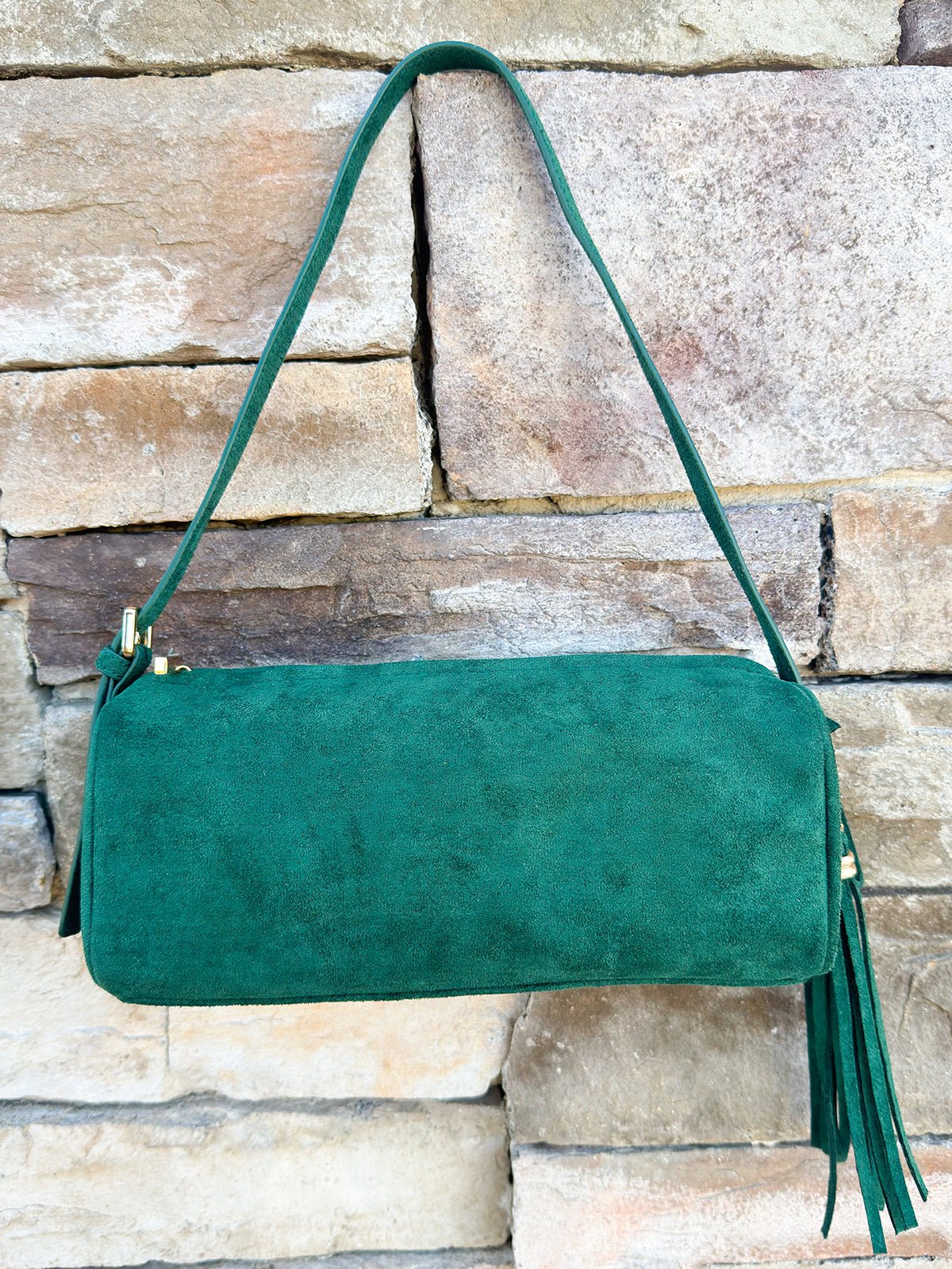 Kylie Barrel Shoulder Bag in Emerald - The Pink Pineapple 850
