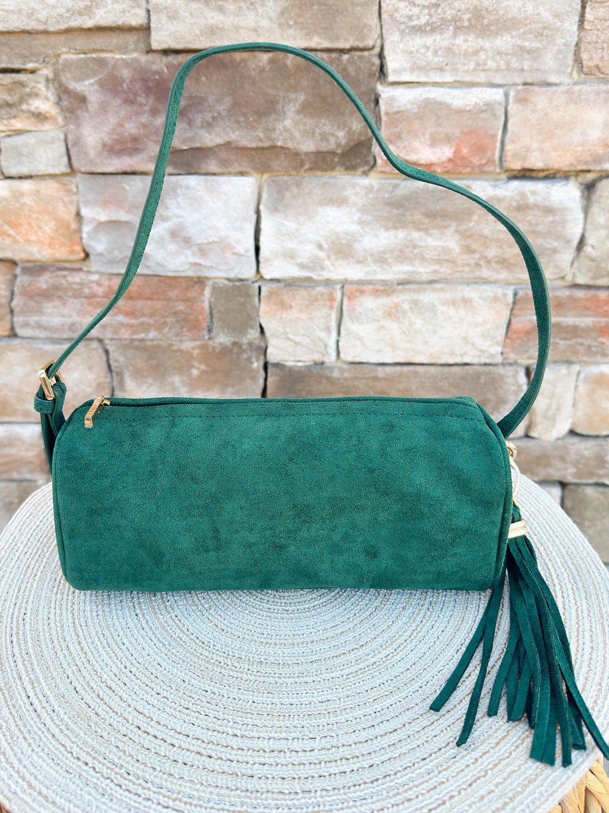 Kylie Barrel Shoulder Bag in Emerald - The Pink Pineapple 850