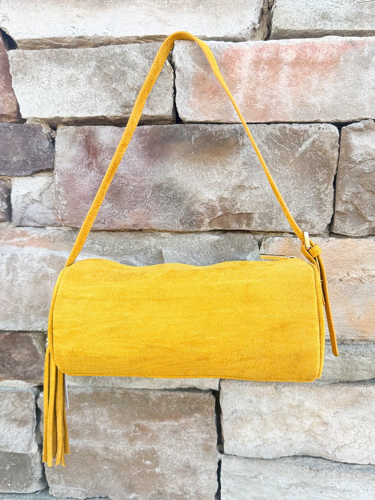 Kylie Barrel Shoulder Bag in Mustard - The Pink Pineapple 850