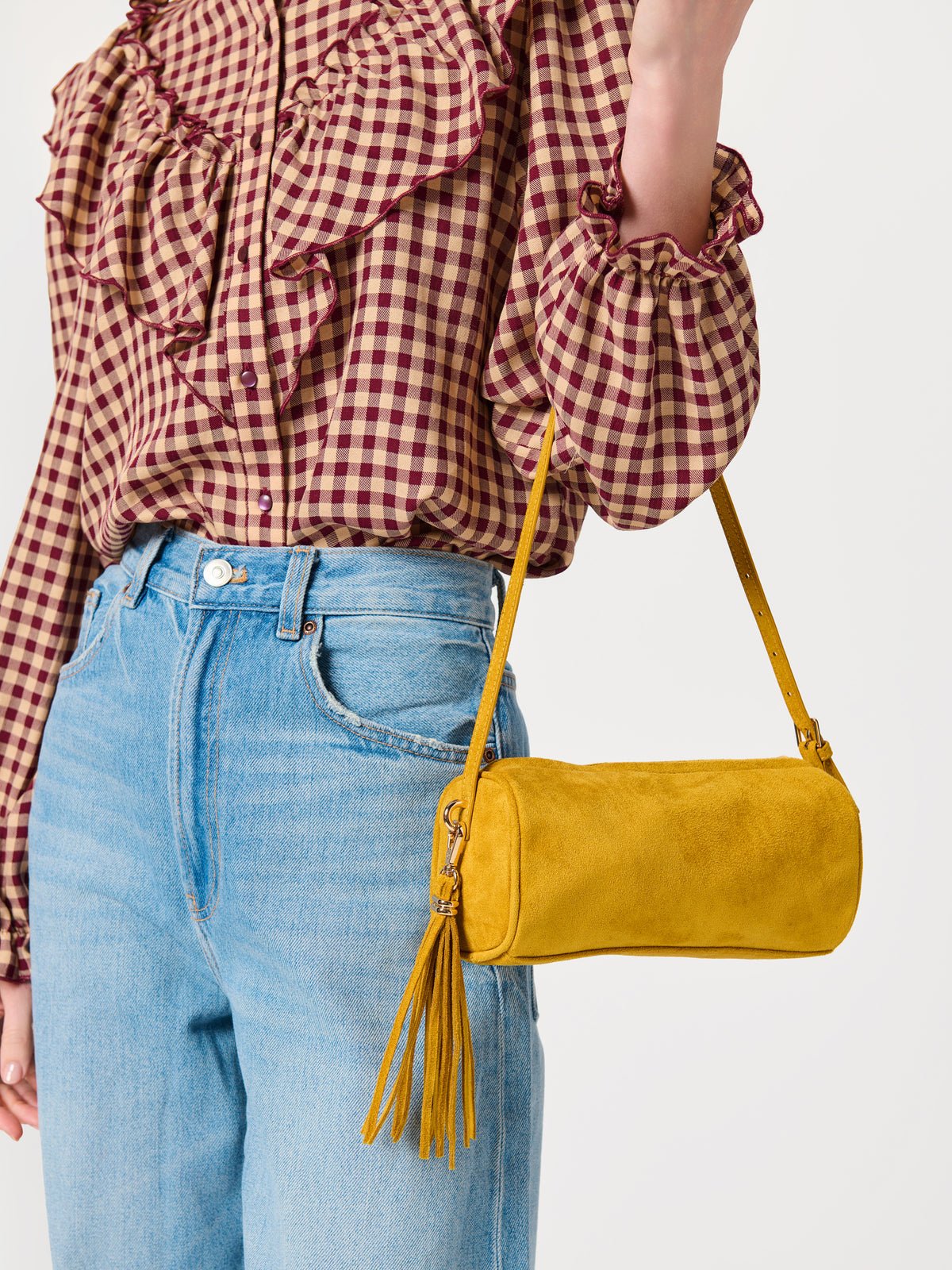 Kylie Barrel Shoulder Bag in Mustard - The Pink Pineapple 850