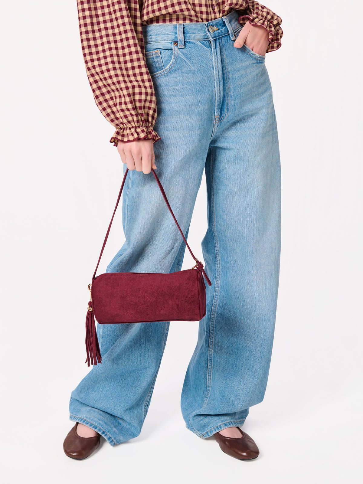 Kylie Barrel Shoulder Bag in Wine - The Pink Pineapple 850