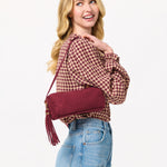 Kylie Barrel Shoulder Bag in Wine - The Pink Pineapple 850