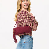 Kylie Barrel Shoulder Bag in Wine - The Pink Pineapple 850