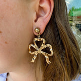 Lacey Bow Drop Earrings - The Pink Pineapple 850