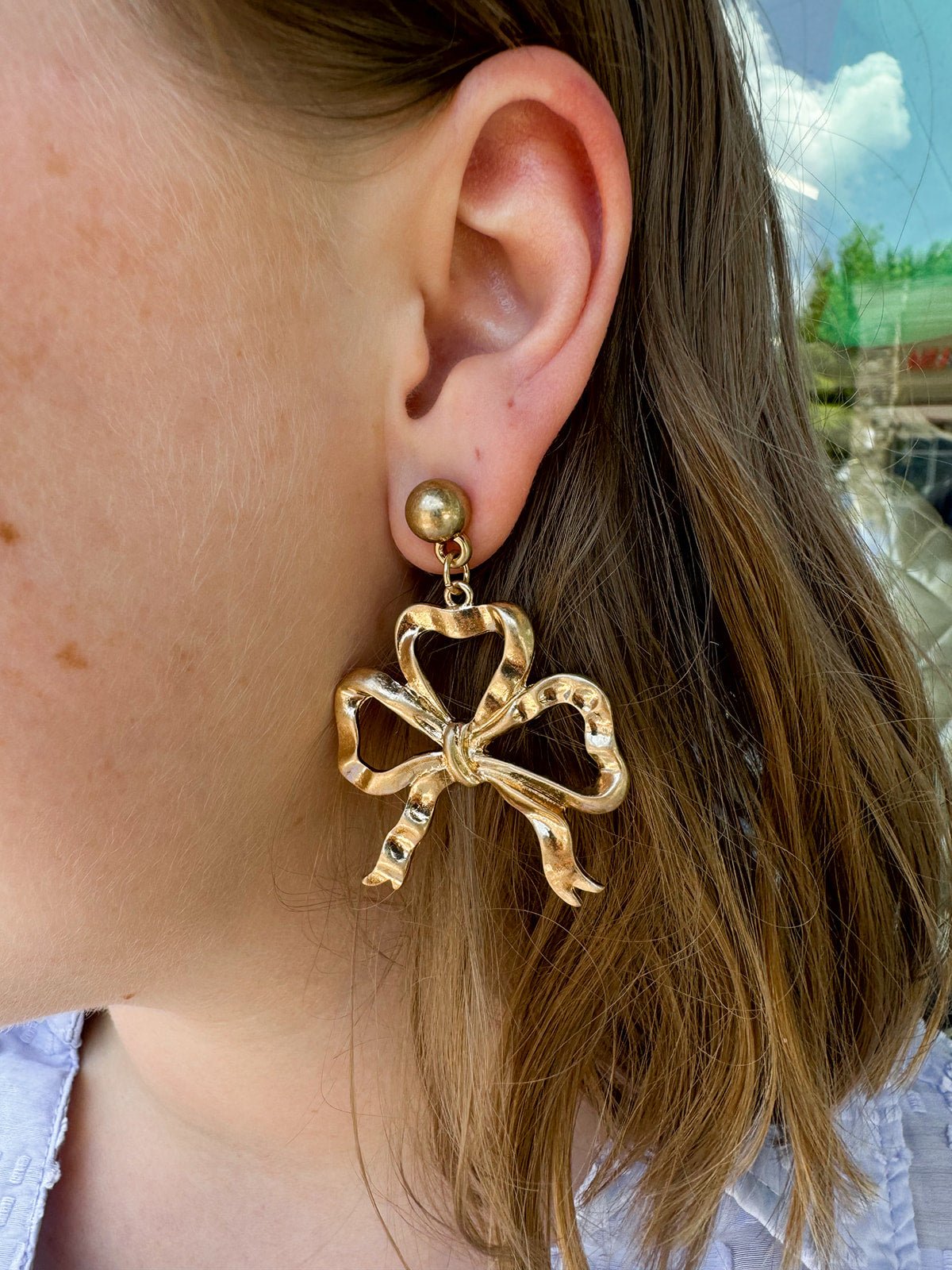 Lacey Bow Drop Earrings - The Pink Pineapple 850