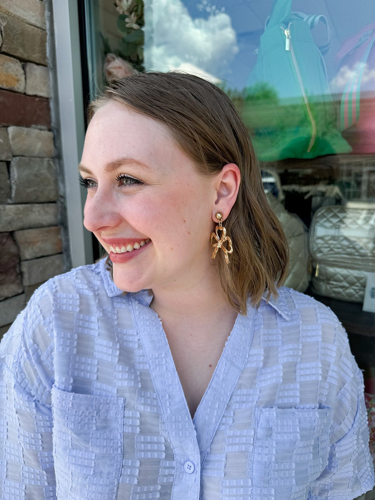 Lacey Bow Drop Earrings - The Pink Pineapple 850