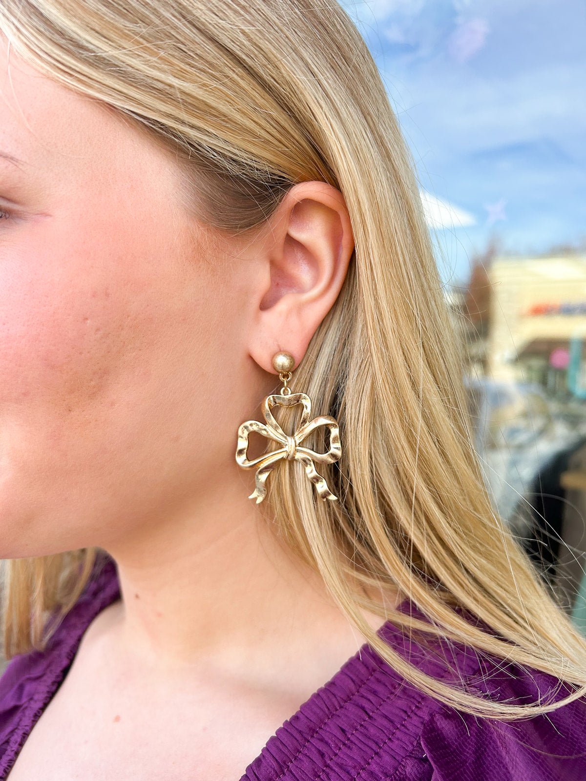 Lacey Bow Drop Earrings - The Pink Pineapple 850