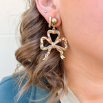 Lacey Bow Drop Earrings - The Pink Pineapple 850