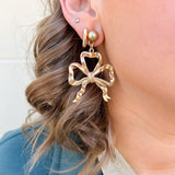 Lacey Bow Drop Earrings - The Pink Pineapple 850