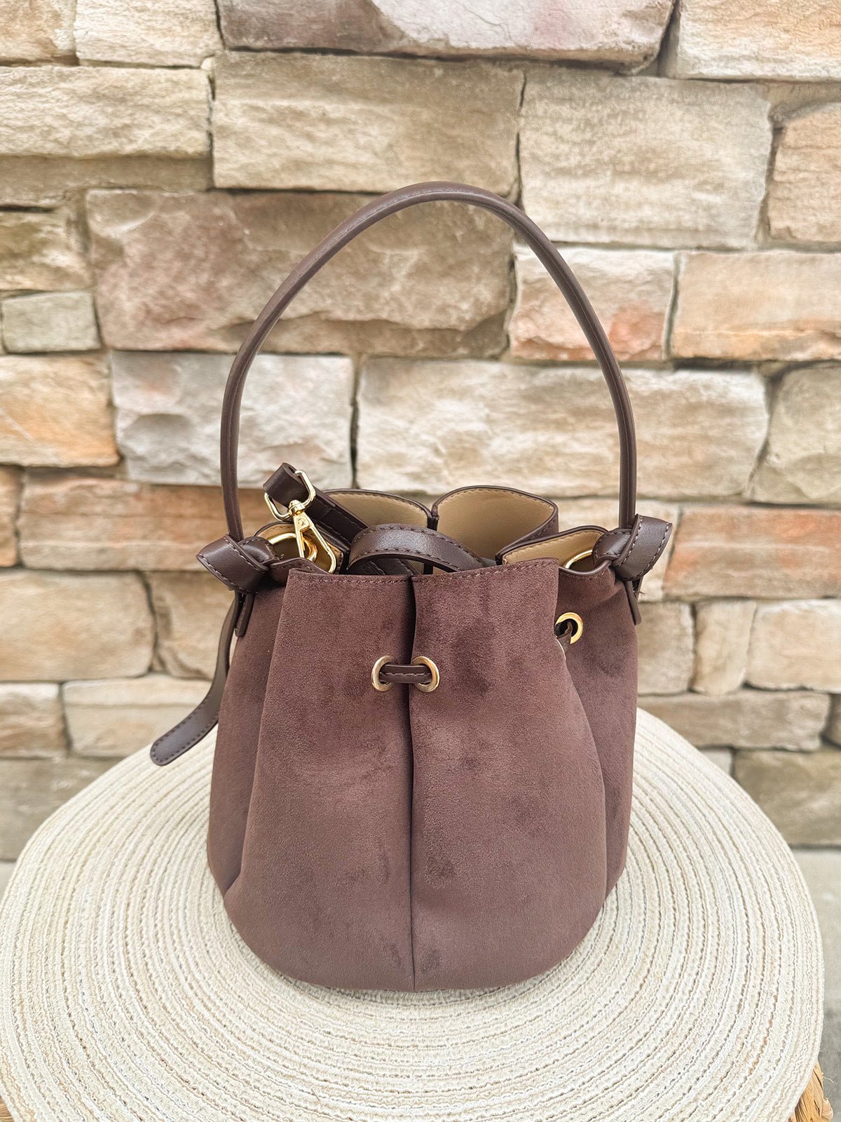 Laguna Mini Chocolate Top Handle Bag - The Pink Pineapple 850