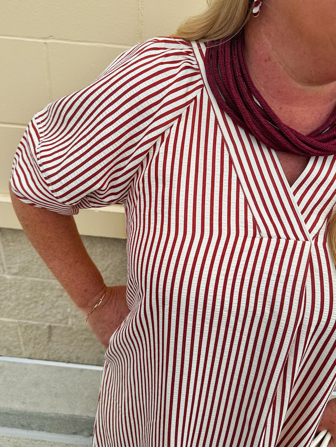 Lantern Light Striped Midi Dress - The Pink Pineapple 850