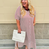 Lantern Light Striped Midi Dress - The Pink Pineapple 850