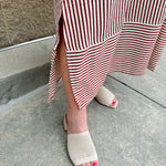 Lantern Light Striped Midi Dress - The Pink Pineapple 850