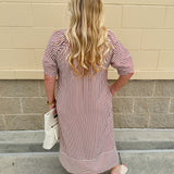 Lantern Light Striped Midi Dress - The Pink Pineapple 850