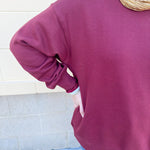 Lantern Sleeve Crew in Garnet - The Pink Pineapple 850
