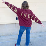 Lantern Sleeve Crew in Garnet - The Pink Pineapple 850