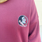 Lantern Sleeve Crew in Garnet - The Pink Pineapple 850