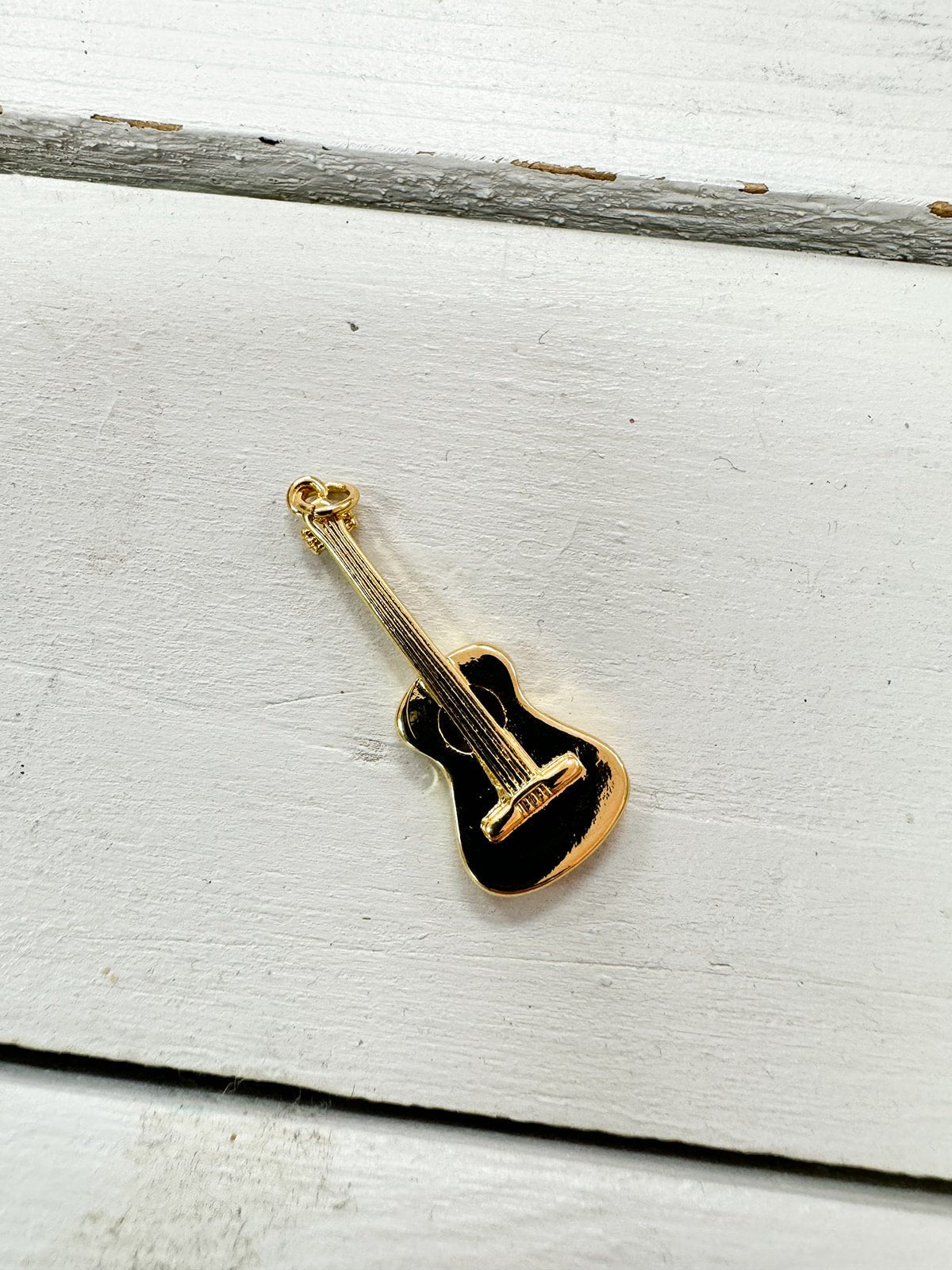Large Gold Guitar Charm - The Pink Pineapple 850