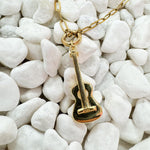 Large Gold Guitar Charm - The Pink Pineapple 850