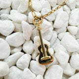 Large Gold Guitar Charm - The Pink Pineapple 850