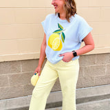 Lemon Sky Short Sleeve Sweater - The Pink Pineapple 850