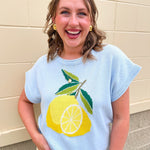 Lemon Sky Short Sleeve Sweater - The Pink Pineapple 850