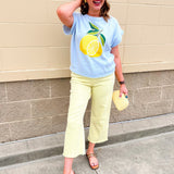 Lemon Sky Short Sleeve Sweater - The Pink Pineapple 850