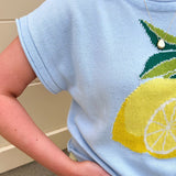 Lemon Sky Short Sleeve Sweater - The Pink Pineapple 850