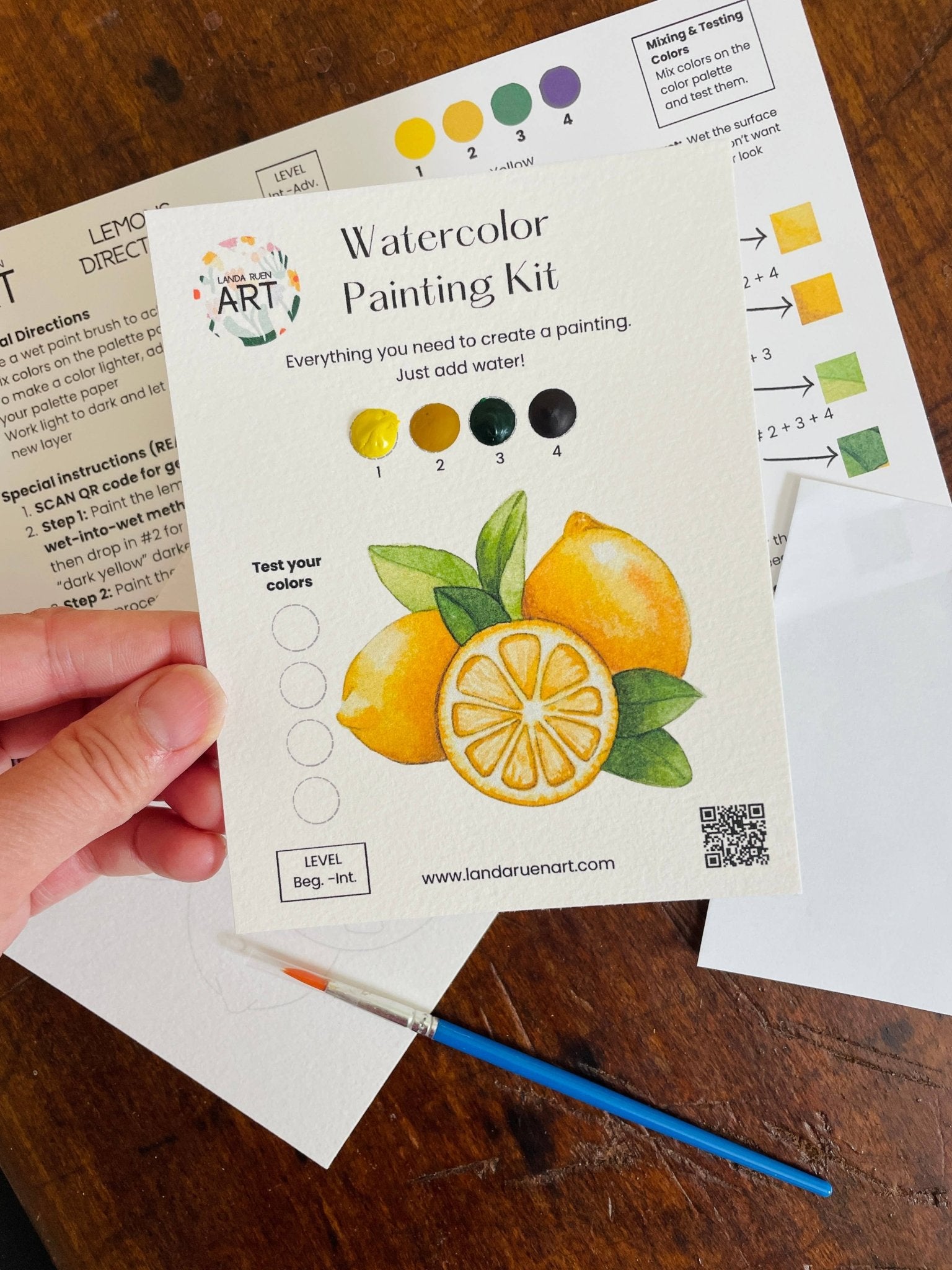 Lemons Watercolor Kit - The Pink Pineapple 850