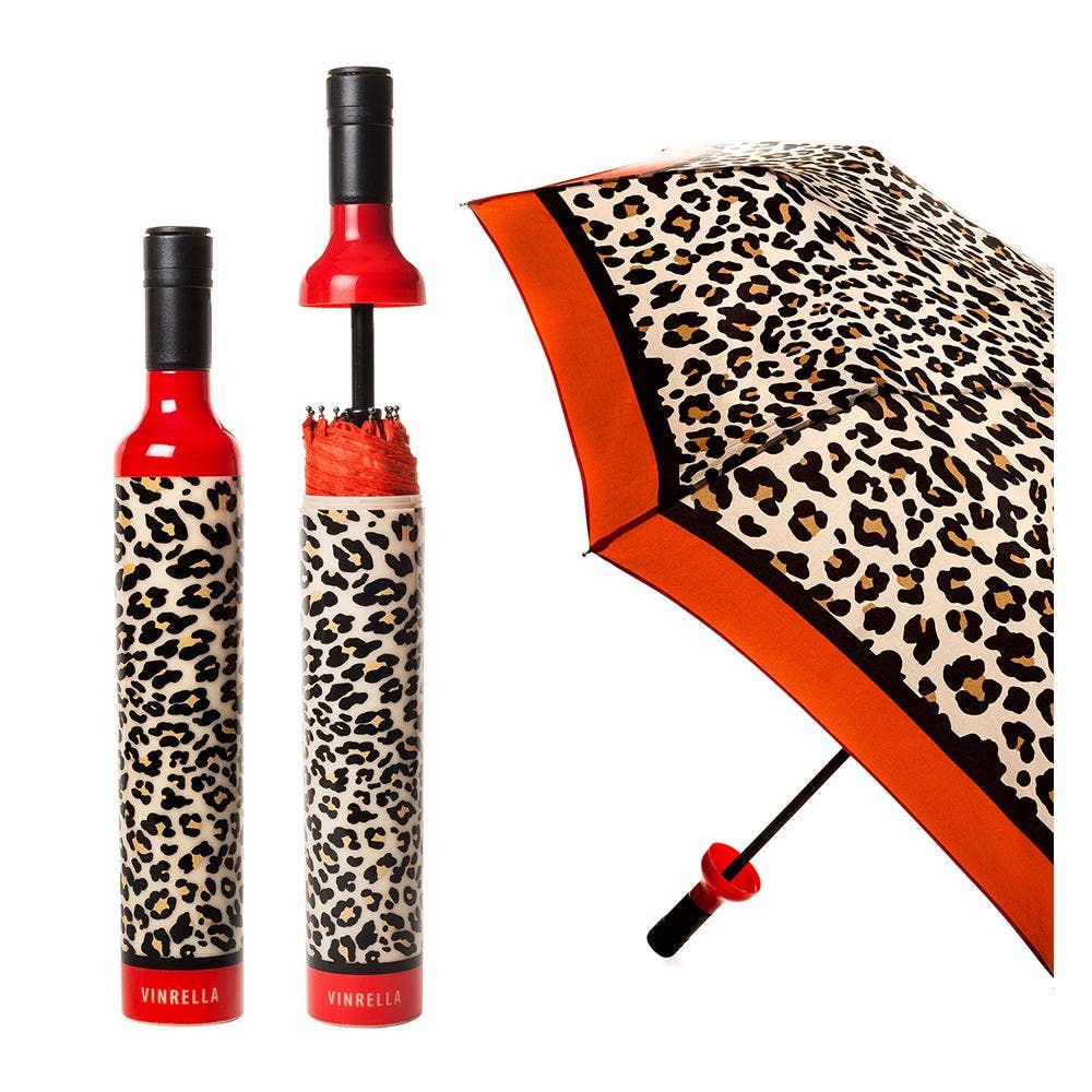 Leopard Print Bottle Umbrella - The Pink Pineapple 850