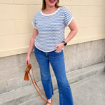 Light Blue Contrast Knit Top - The Pink Pineapple 850