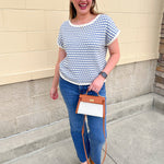 Light Blue Contrast Knit Top - The Pink Pineapple 850