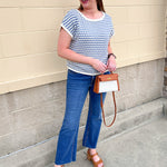 Light Blue Contrast Knit Top - The Pink Pineapple 850